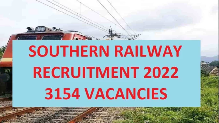 Southern Railway Apprentice Jobs 2022 – 3154 Vacancies