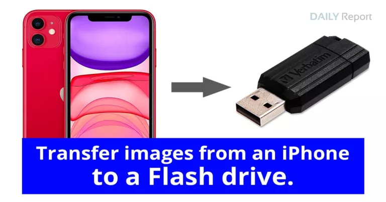 Transfer pictures from an iPhone to a USB flash drive